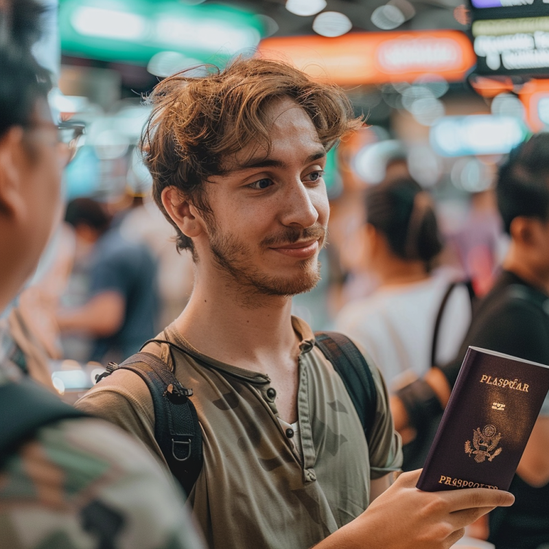 Man with passport Man with passport